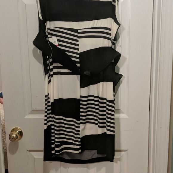Bisou Bisou  black and white patterned dress Sz 24 - Picture 7 of 8